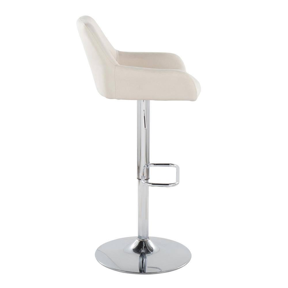 Swivel Upholstered Adjustable Height Counter Stool with Metal Frame