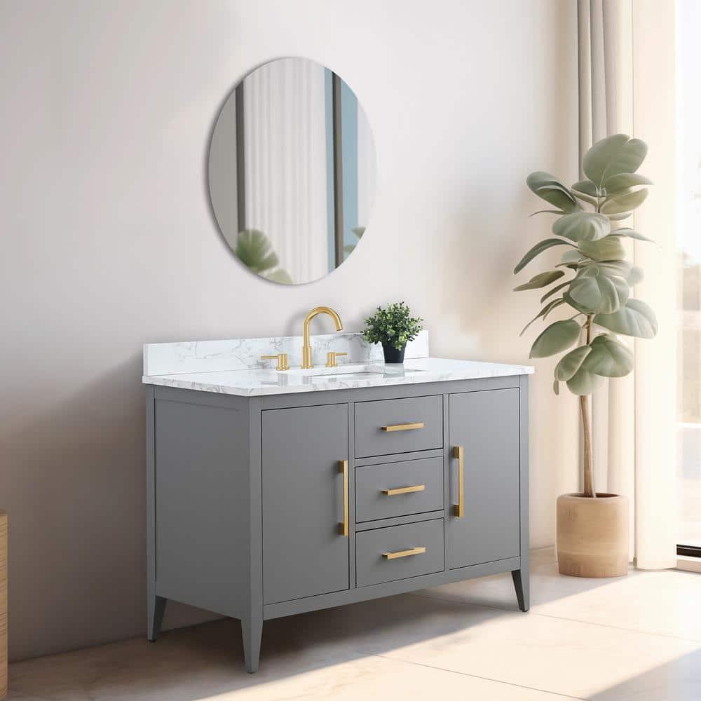 48'' Single Bathroom Vanity with Engineered Marble Top