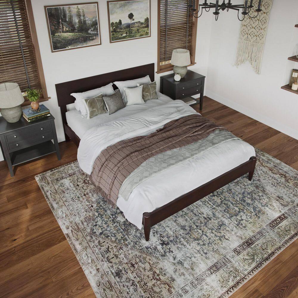 AFI Aria Full Modern Solid Wood Low Profile Platform Bed, Espresso