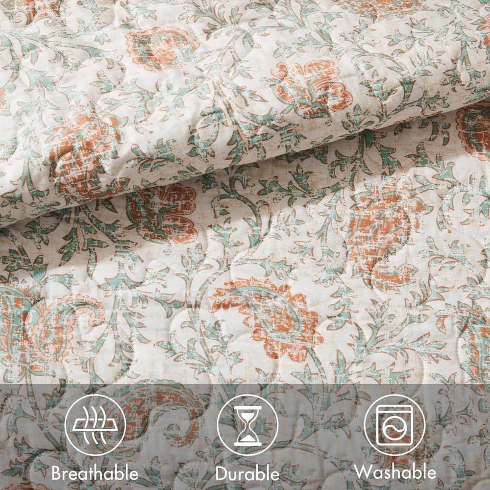 Madison Park Dawn 6 Piece Cotton Percale Quilt Set with Throw Pillows