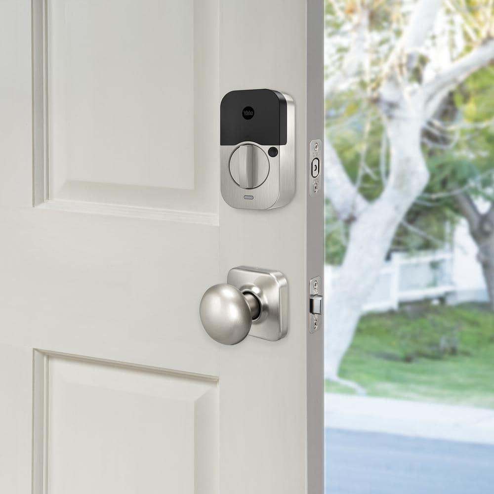Assure Lock 2; Smart Door Lock with Bluetooth and Pushbutton Keypad; Satin Nickel