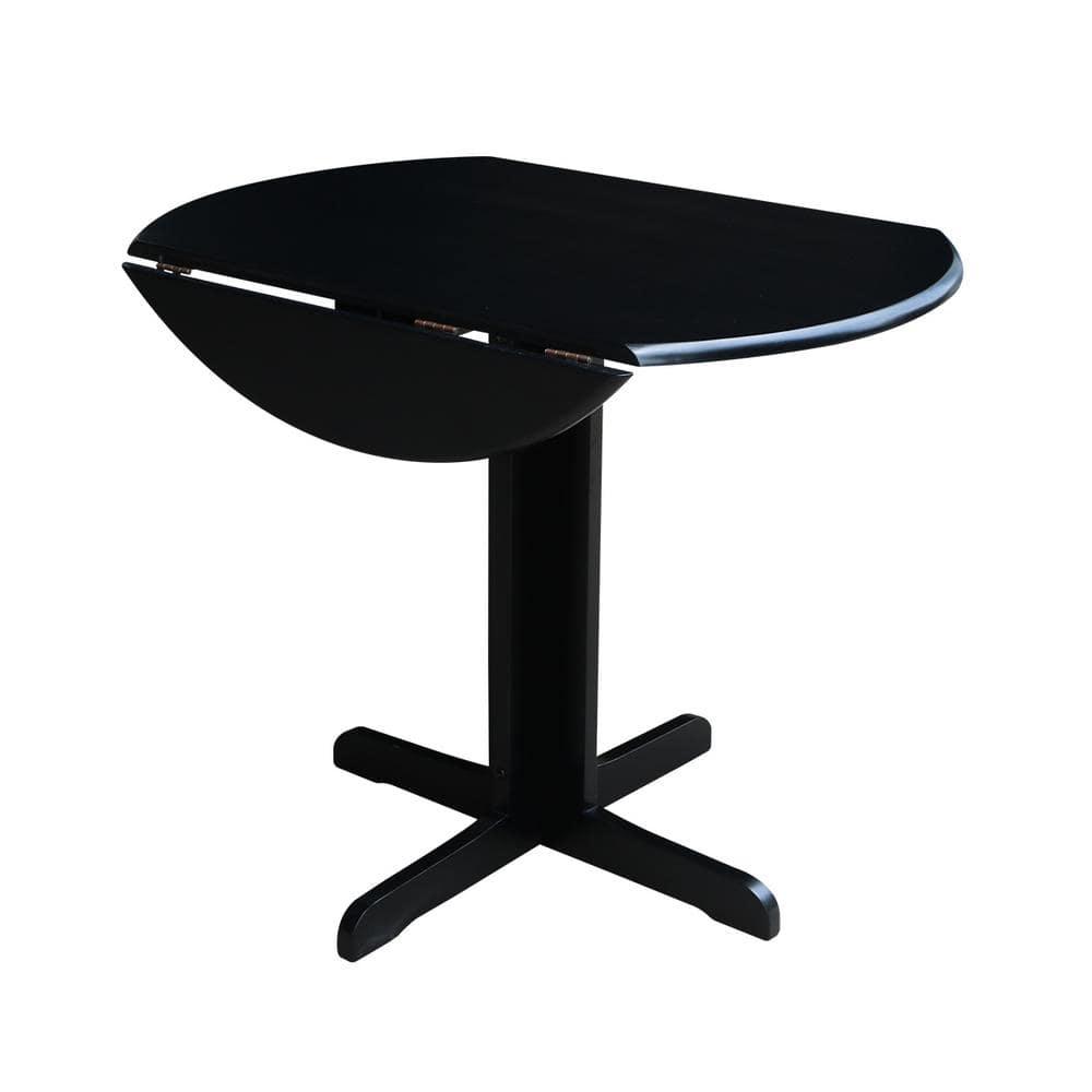 36" Dual Dining Drop Leaf Dining Table Black - International Concepts
