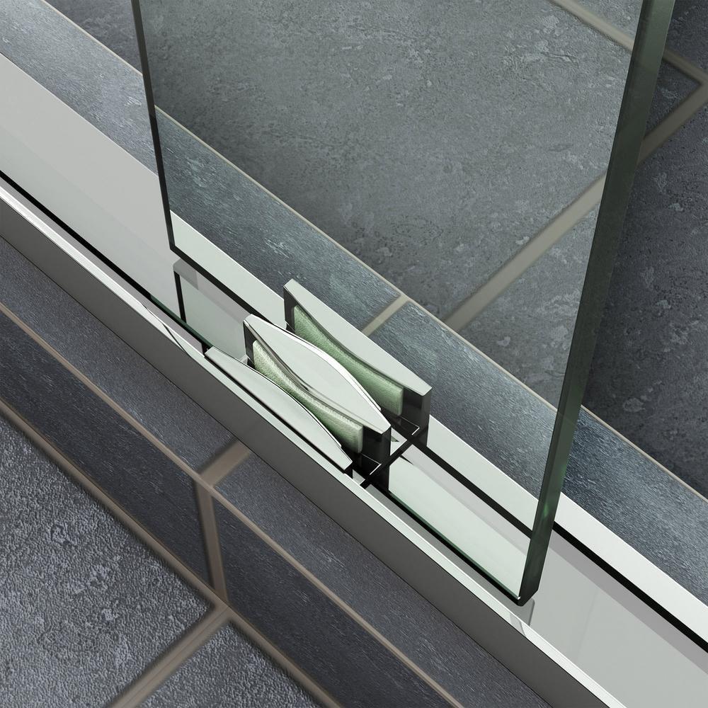 Cavalier 56" W x 77.38" H Bypass Semi-Frameless Shower Door with Clearmax™ Technology