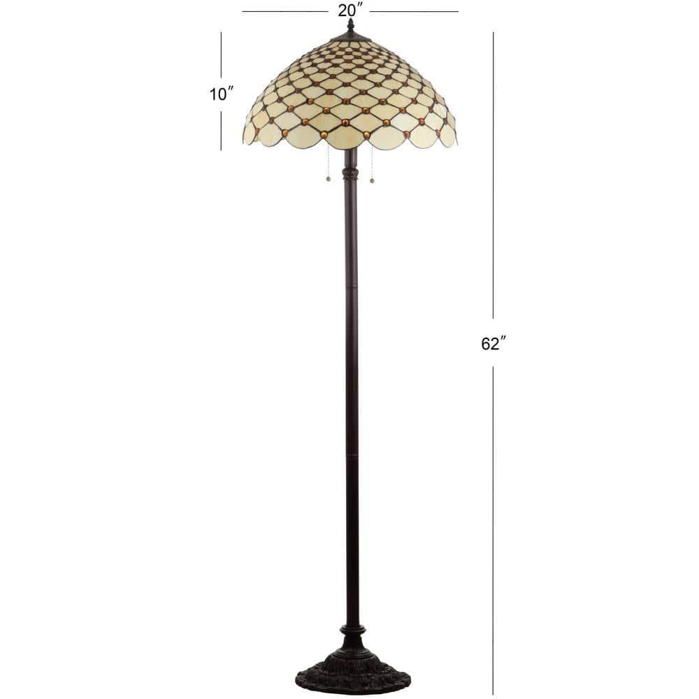 JONATHAN Y JYL8009A Lee Tiffany-Style 62" LED Floor Lamp, Traditional, Art Nouveau Style for Office, Living Room, Family Room, Dining, Bedroom, Hallway, Foyer, Bronze