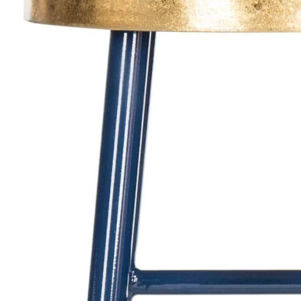 Emery Dipped Gold Leaf Bar Stool - FOX3230 - Navy/Gold - Safavieh Couture