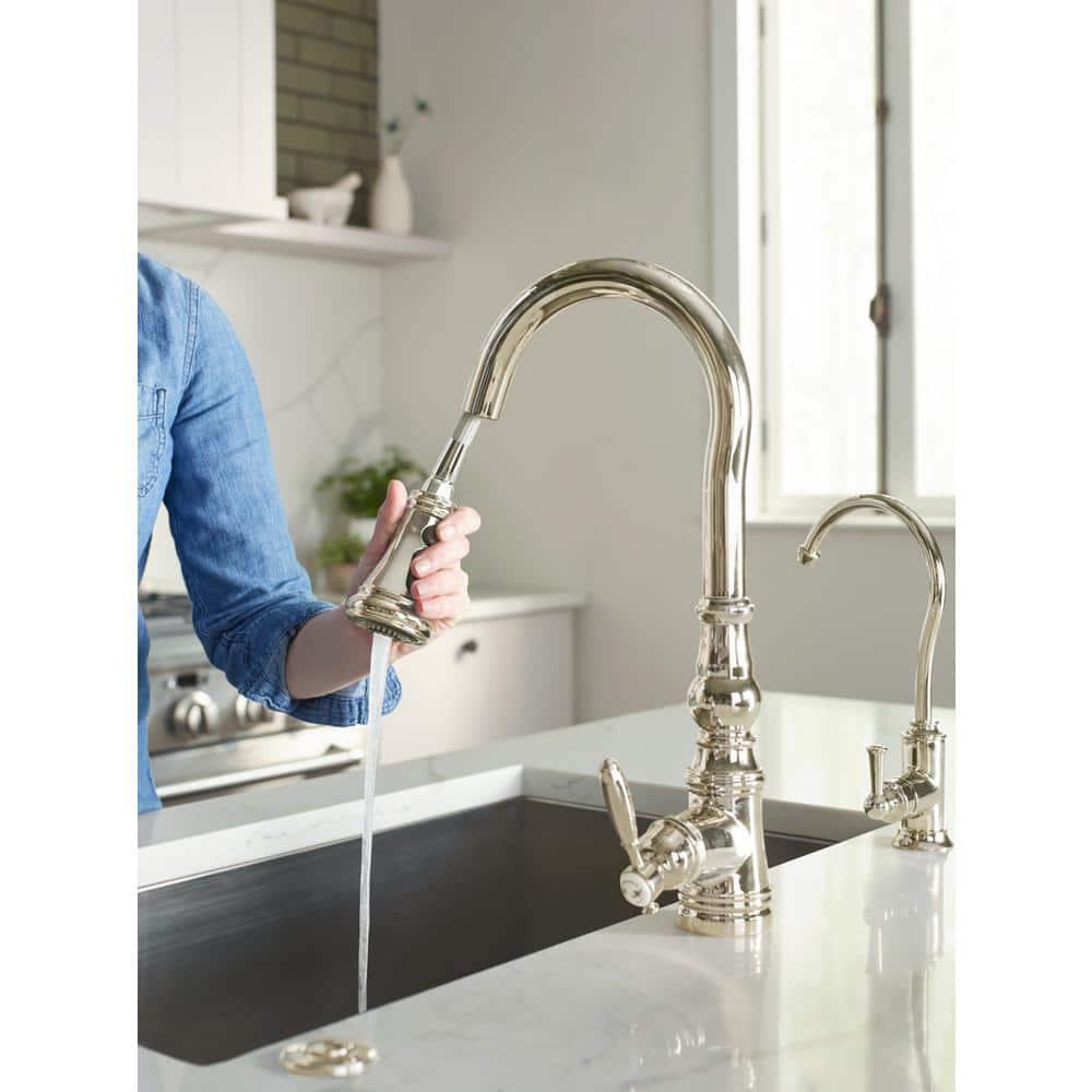Moen Weymouth One-Handle Pull Down Single Handle Kitchen Faucet with Power Boost