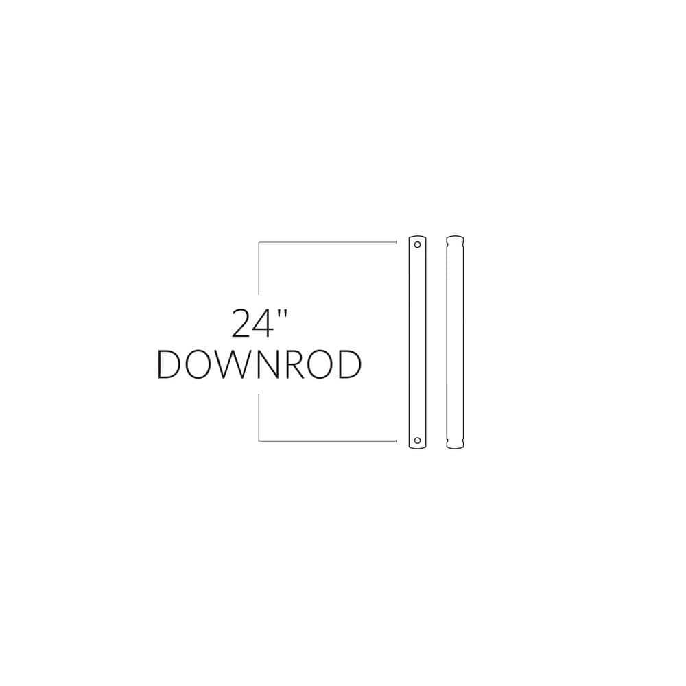 24-Inch Dark Weathered Zinc Steel Ceiling Fan Downrod