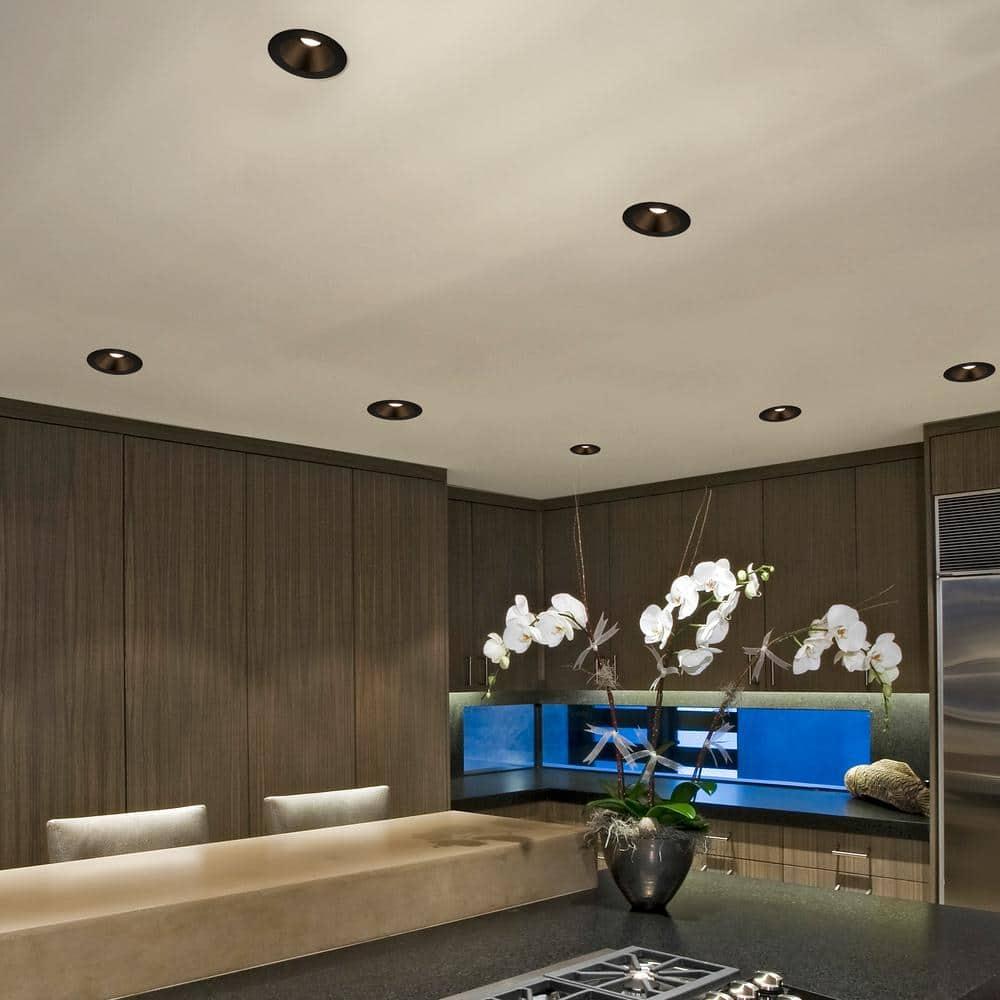 Maxxima 6” Ultra-Thin Recessed Anti-Glare LED Downlight, Canless IC Rated, 1200 Lumens, 5 Color Temperature Select 2700K/3000K/3500K/4000K/5000K, Dimmable, Black Trim, 90 CRI, 5CCT Slim J-Box Included