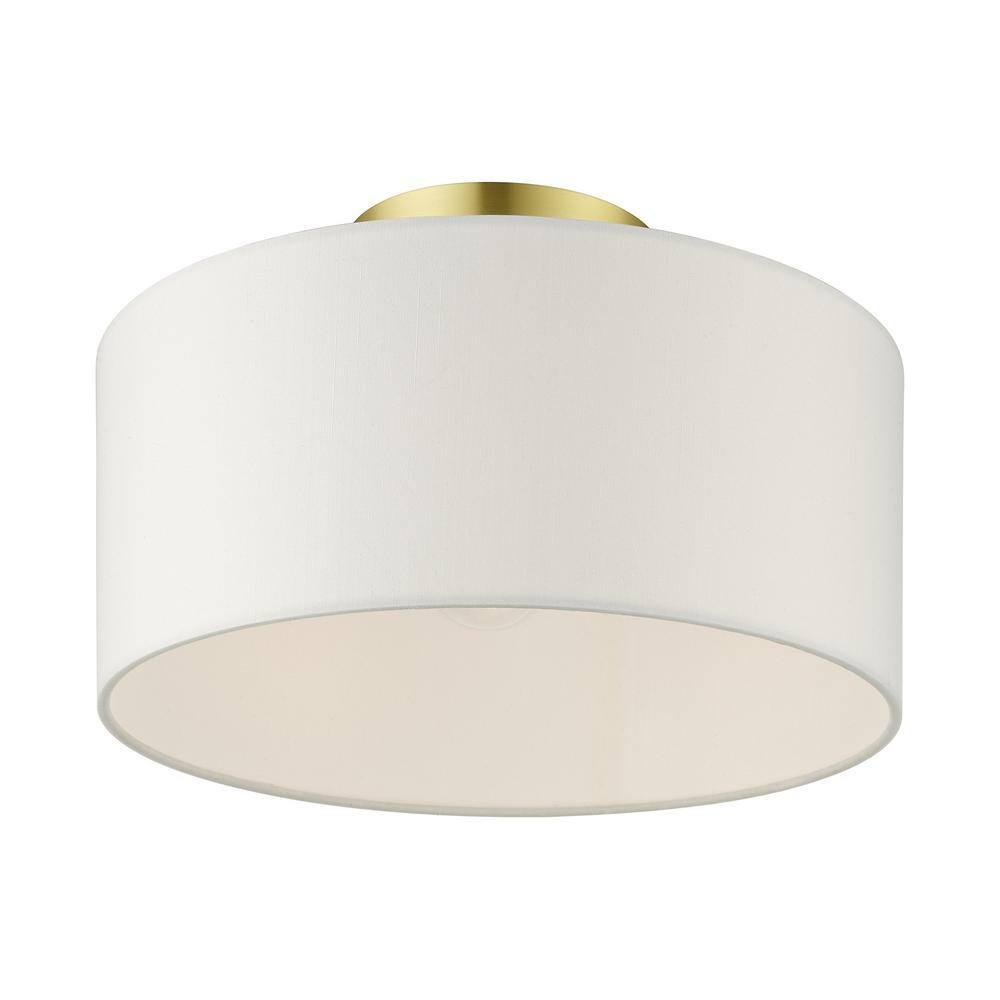 Livex Lighting Meridian 1 - Light Semi-Flush Mount in  Satin Brass