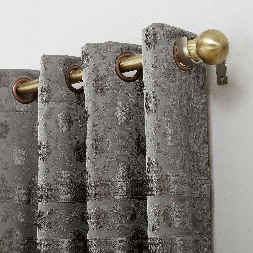 Sun Zero Velvet Texture Medallion Blackout Grommet Curtain Panel
