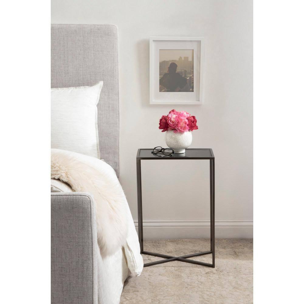 Kate and Laurel Jaspur Rectangle Metal Side Table, 16x8x24, Pewter