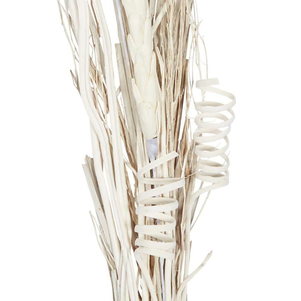DecMode Farmhouse Dried Floral Natural Foliage Set of 2, 7"W x 56"H, with Brown, White and Beige Finish