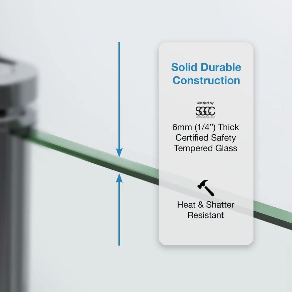 Ove Decors Breeze_34_withouth_walls OVE Decors Breeze Premium 35 in. Framed Round Shower Kit w/ Clear Glass, Base in Chrome Finish