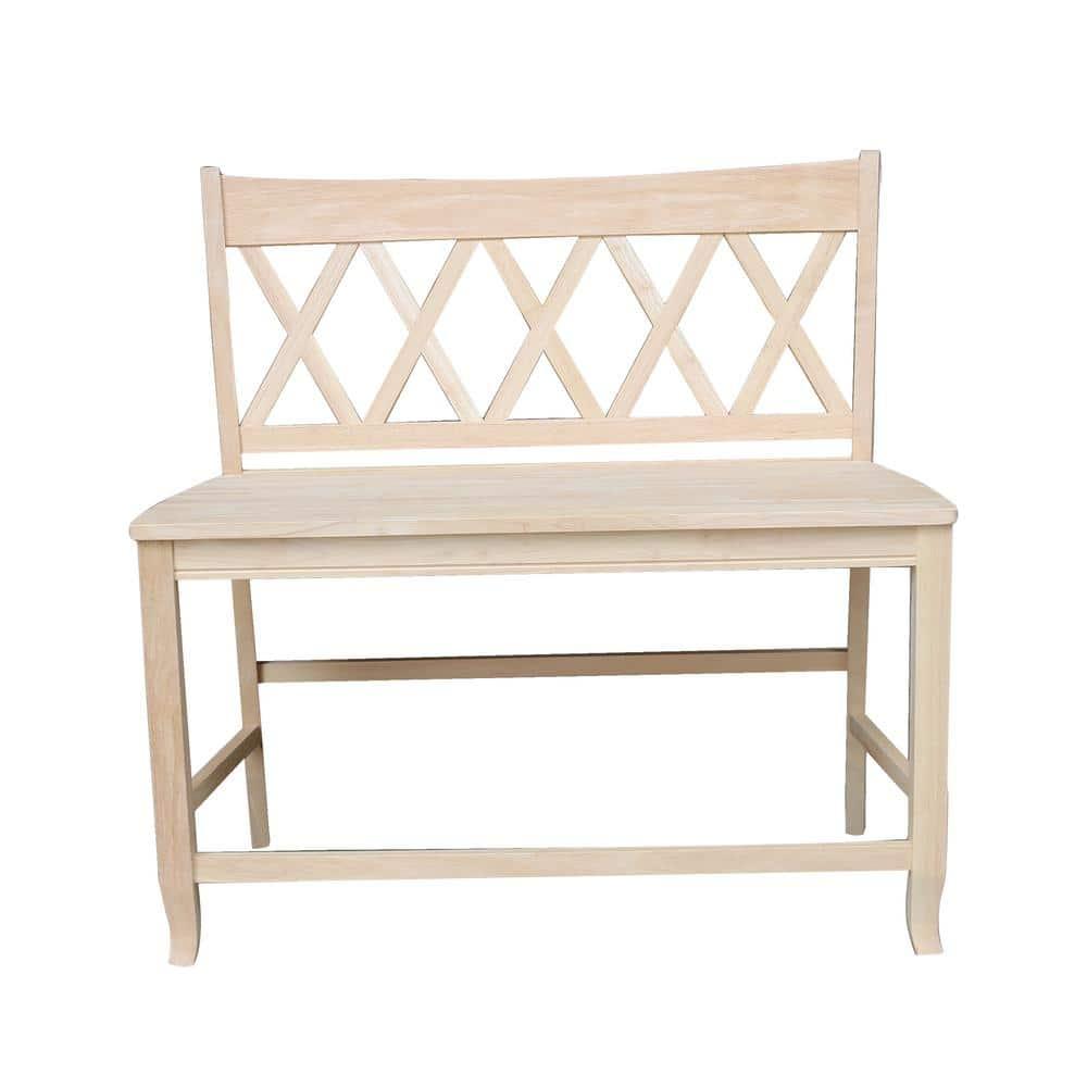 24" Double X Back Bench Seat Height Unfinished - International Concepts