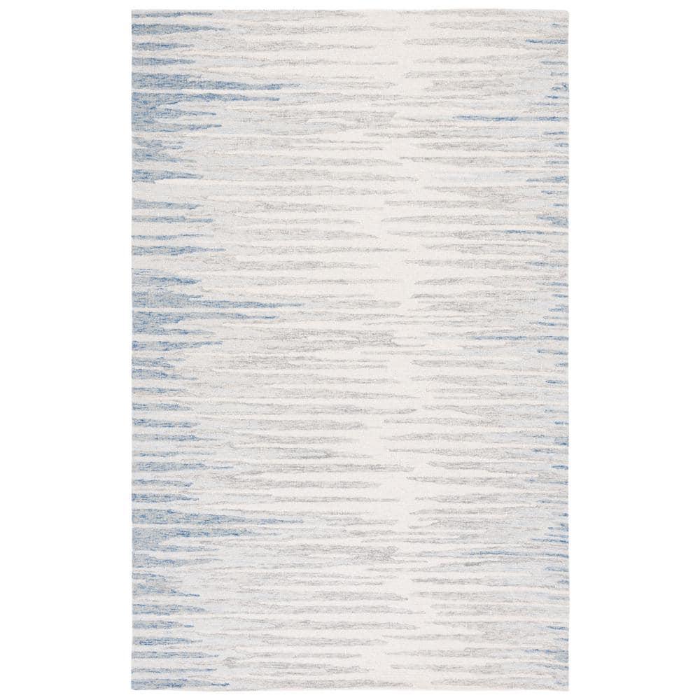 Abstract ABT926 Handmade Indoor Area Rug - Ivory/Light Blue - 4'x6' - Safavieh