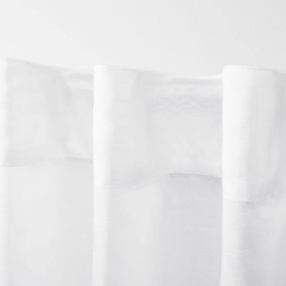 84"x54" Wilshire Back Tab Sheer Window Curtain Panels White - Exclusive Home: Botanical Floral Design, 2 Panels, Indoor Use