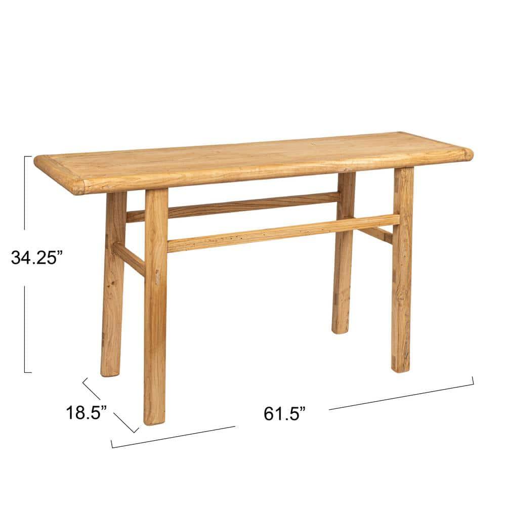 Storied Home Elm Wood Console Table Natural
