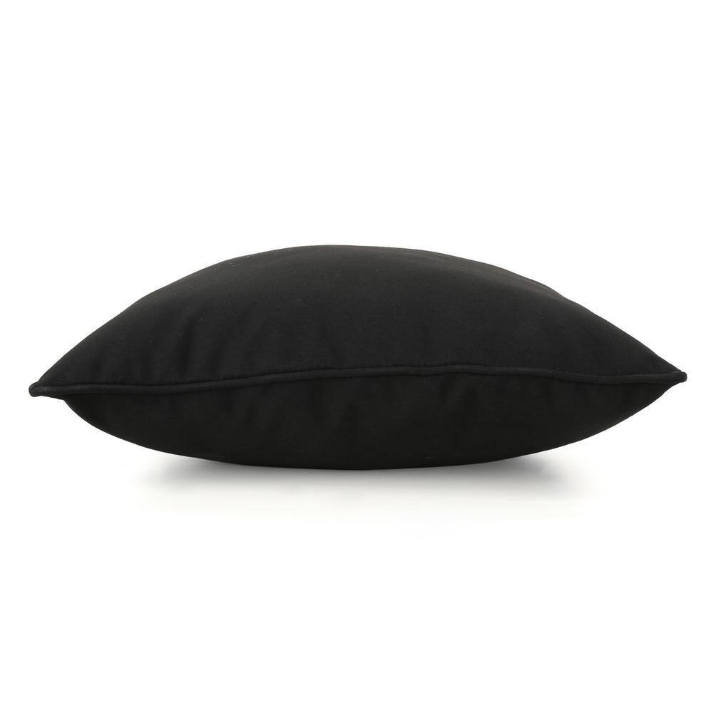 Noble House Coronado 18x18" Square Fabric Throw Pillow in Black
