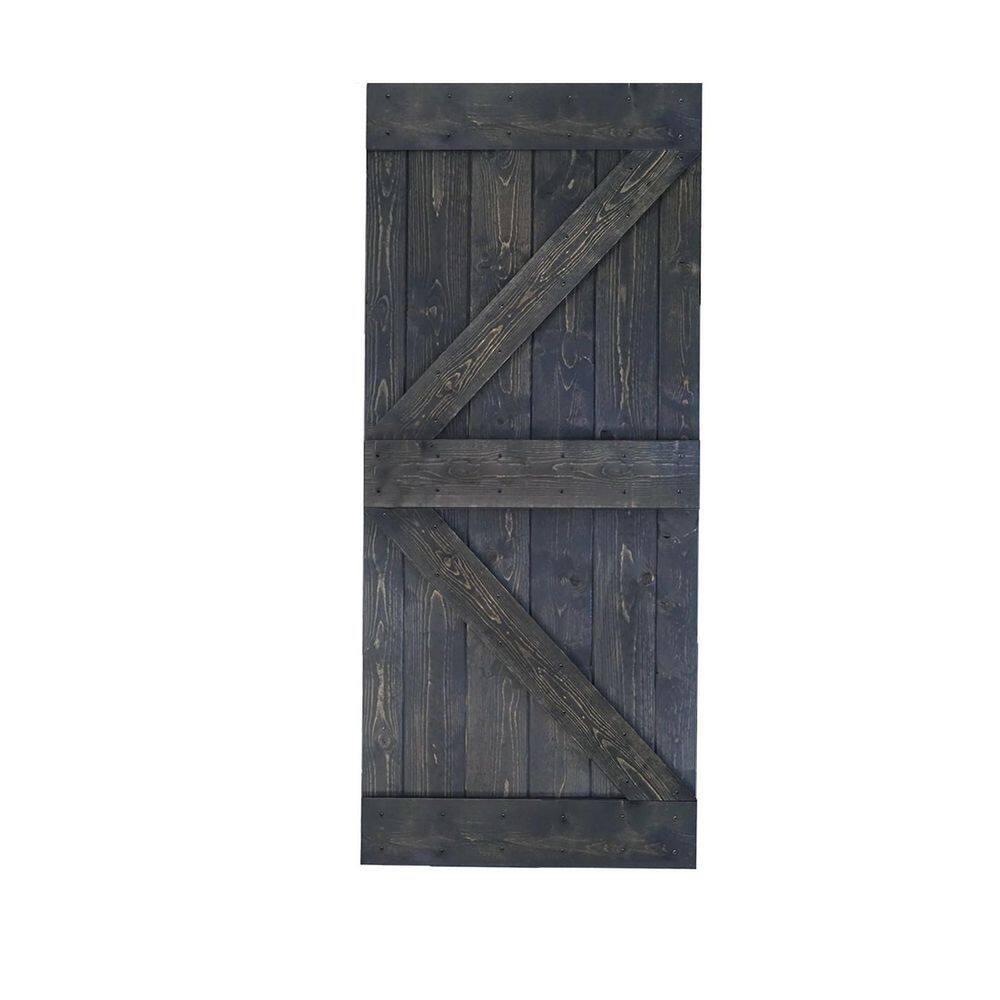 IsLife K Style Solid Wood Sliding Barn Door Without Hardware Kit (Door Slab Only) - Assembly Needed