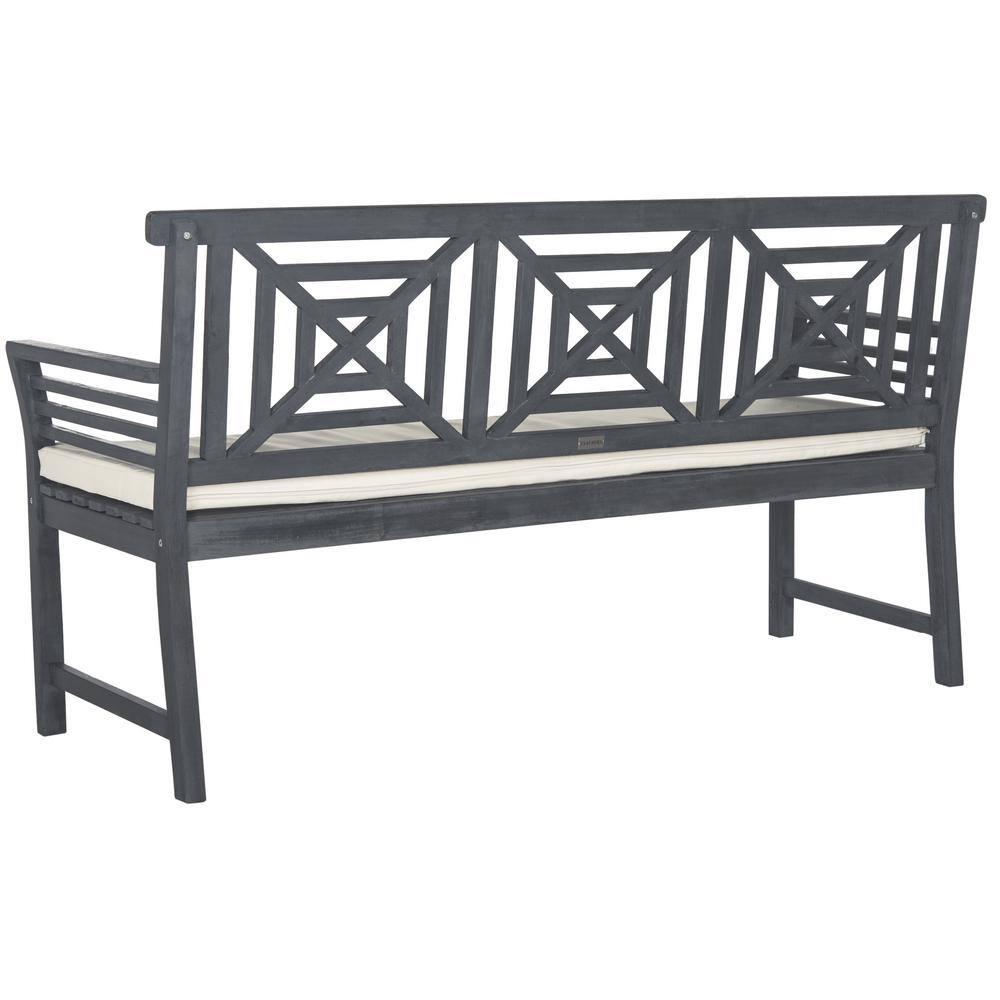 Del Mar 3 Seat Bench - Outdoor - PAT6737 - Ash Grey/Beige - Safavieh