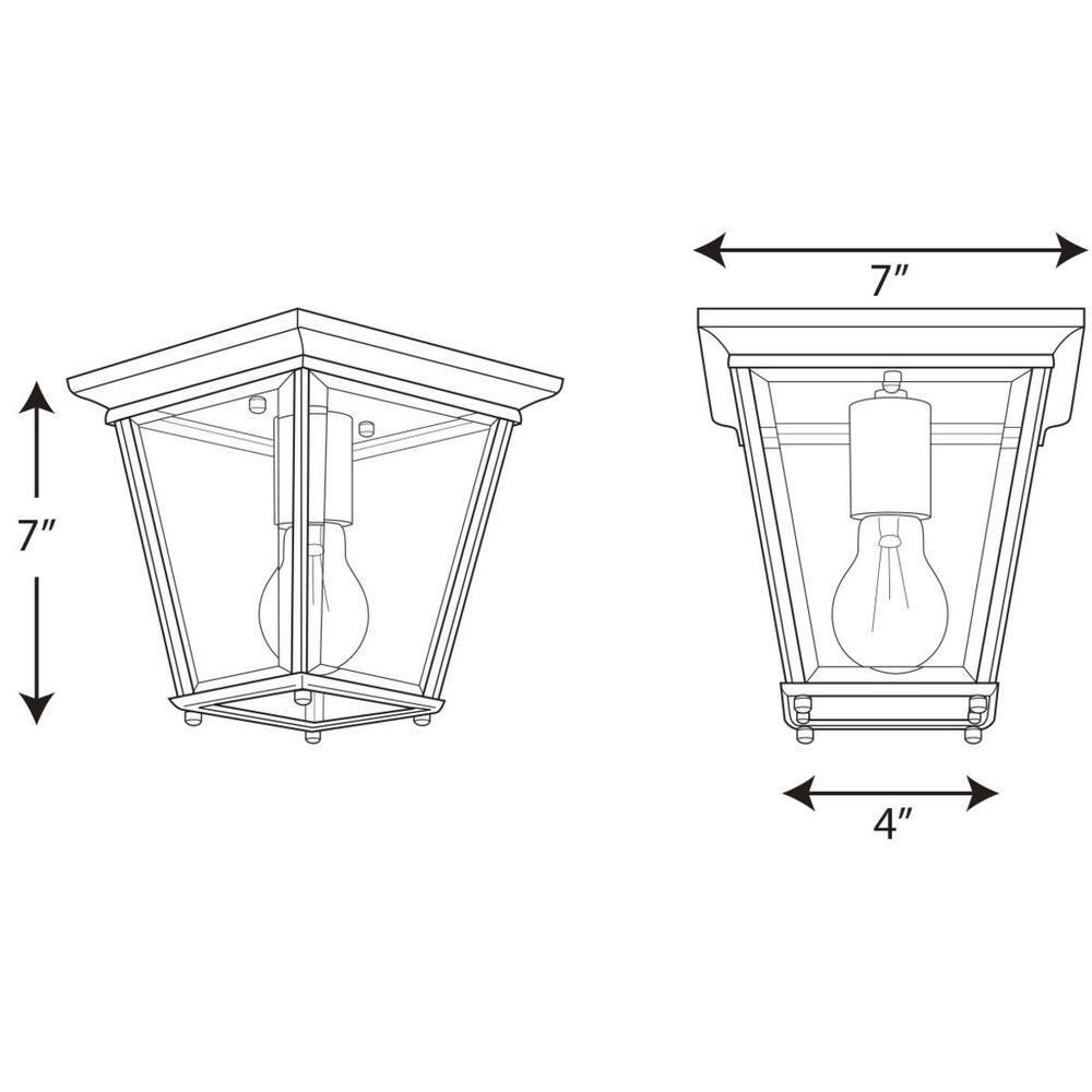Calais Transparent Square Outdoor Flush Mount