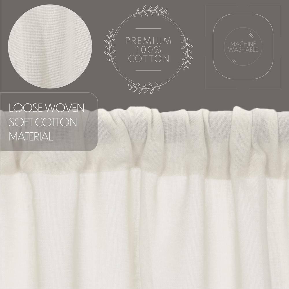 VHC Brands Tobacco Cloth Fringe Curtains Tier Set, L24xW36, Antique White