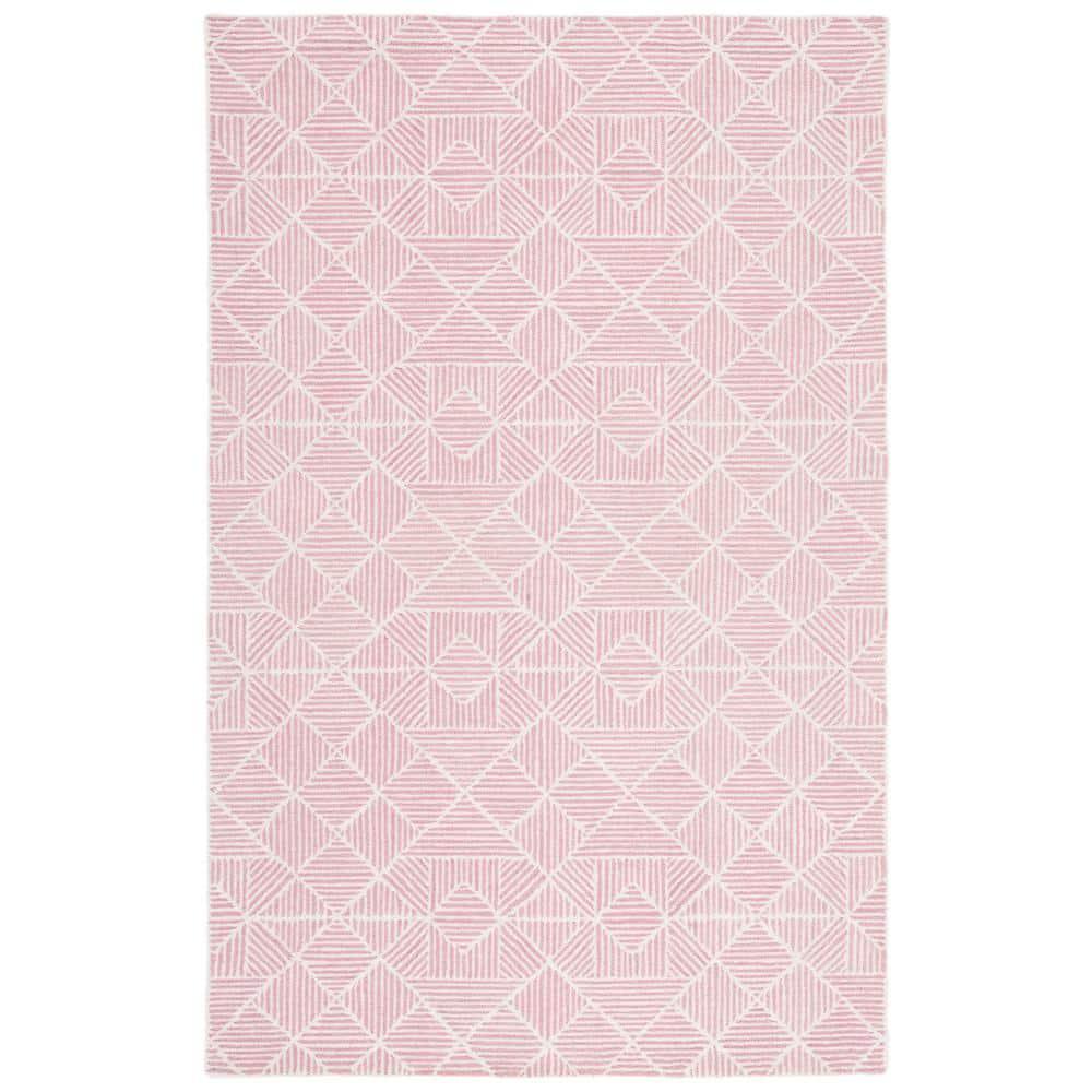 Abstract ABT763 Handmade Indoor Area Rug - Pink/Ivory - 5'x8' - Safavieh