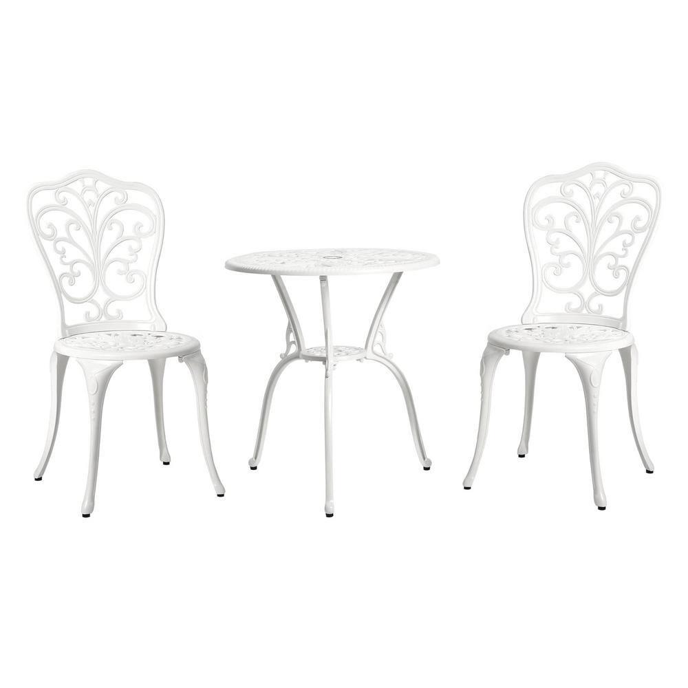 SunnyDaze Decor 2 - Person Metal Patio Dining Set with Round Table