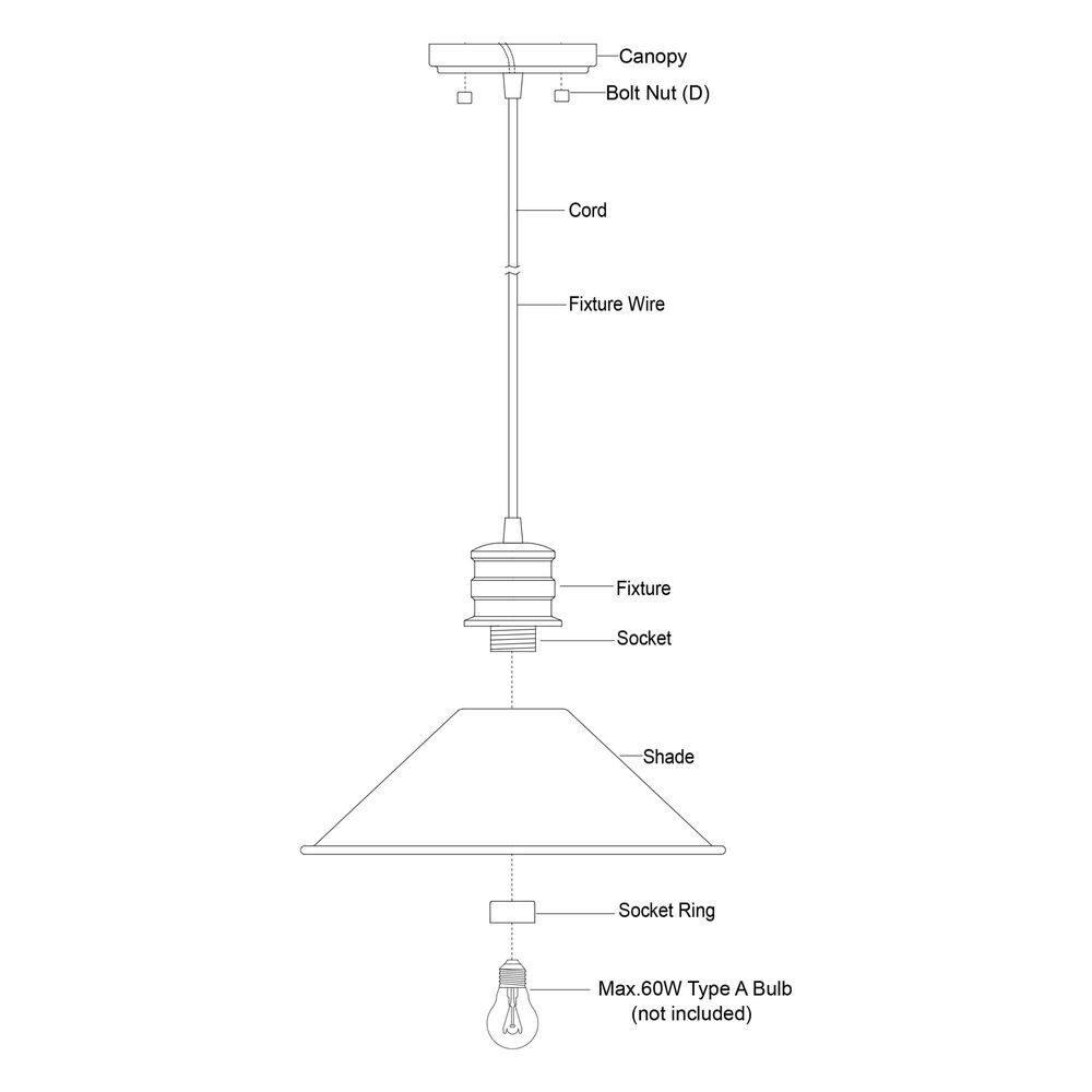 VAXCEL Akron 1L Bronze Metal Industrial MCM Cone Pendant Hanging Ceiling Light