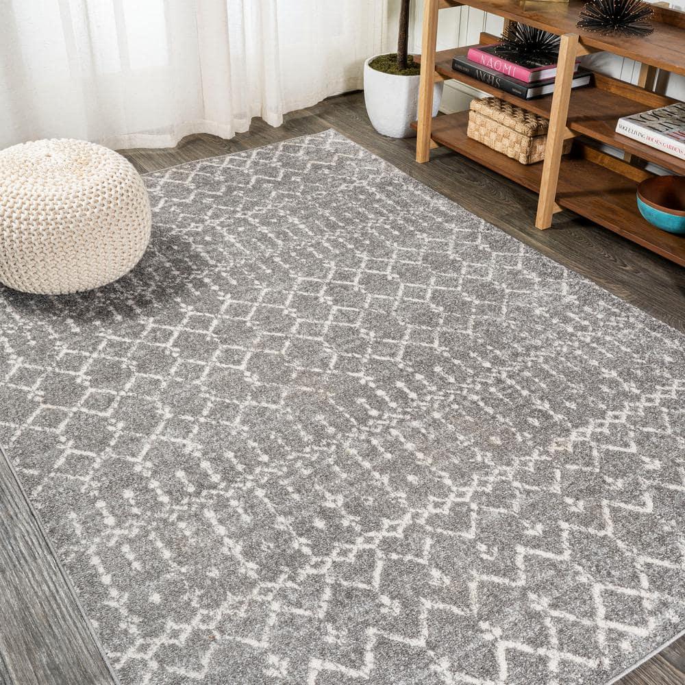 JONATHAN Y Moroccan HYPE Boho Vintage Diamond Gray/Ivory 3 ft. x 5 ft. Area Rug