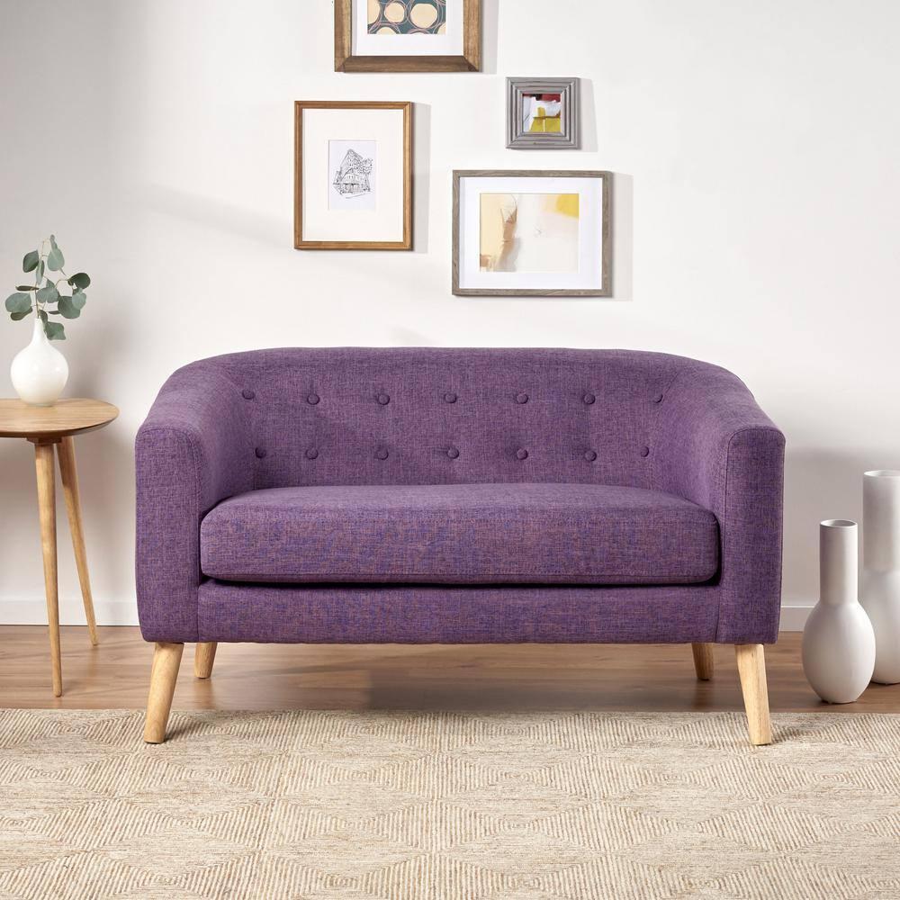 Bridie Mid-Century Loveseat Muted Purple - Christopher Knight Home: Stylish 2-Seater, Polyester Upholstery, Hardwood Frame