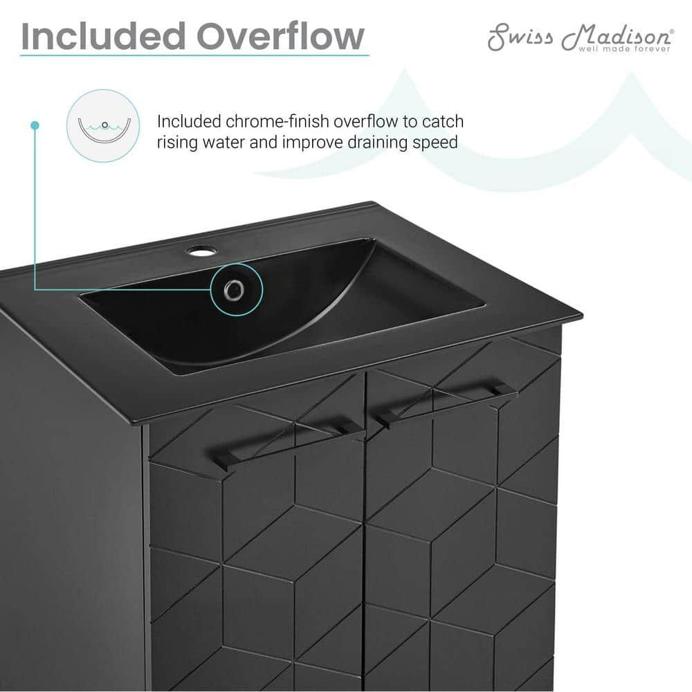 Annecy 24 In. Bathroom Vanity With Ceramic Sink Top