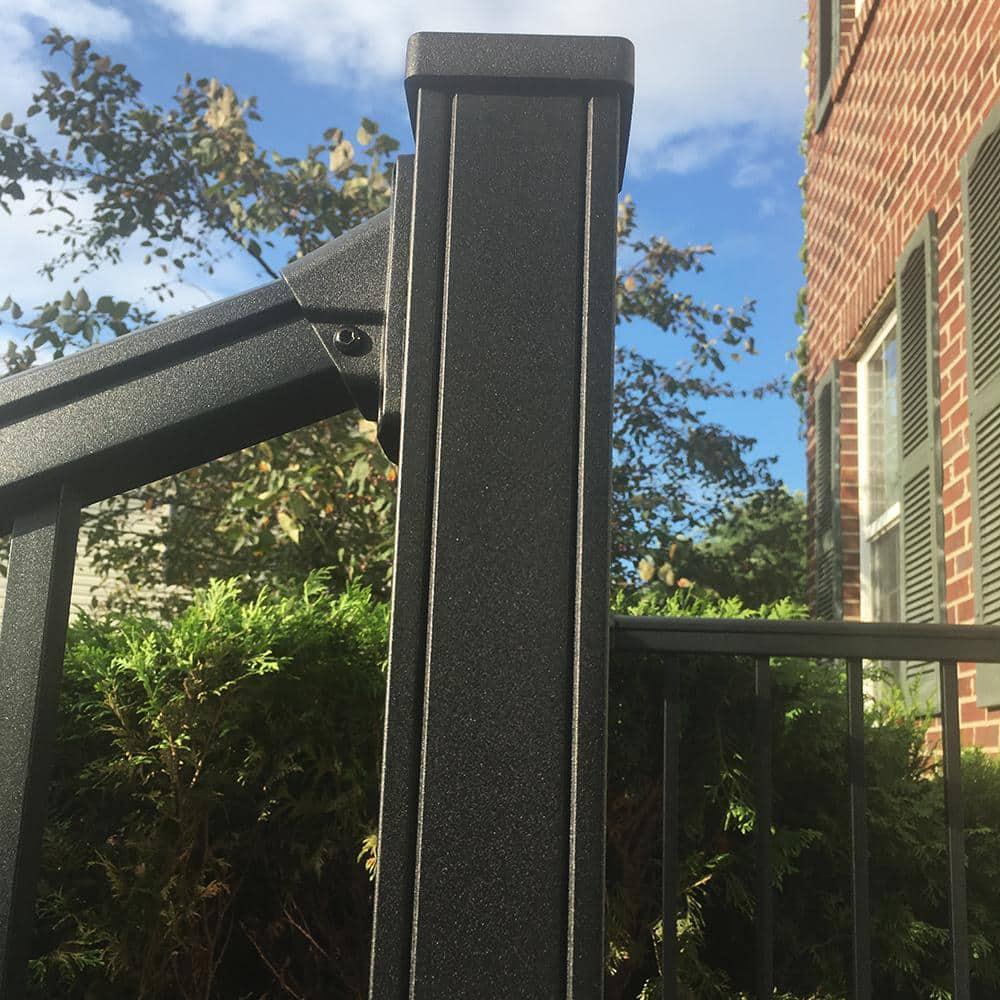 Weatherables 2-1/2-in x 2-1/2-in x 3-1/4-ft Textured Black Aluminum Deck Post