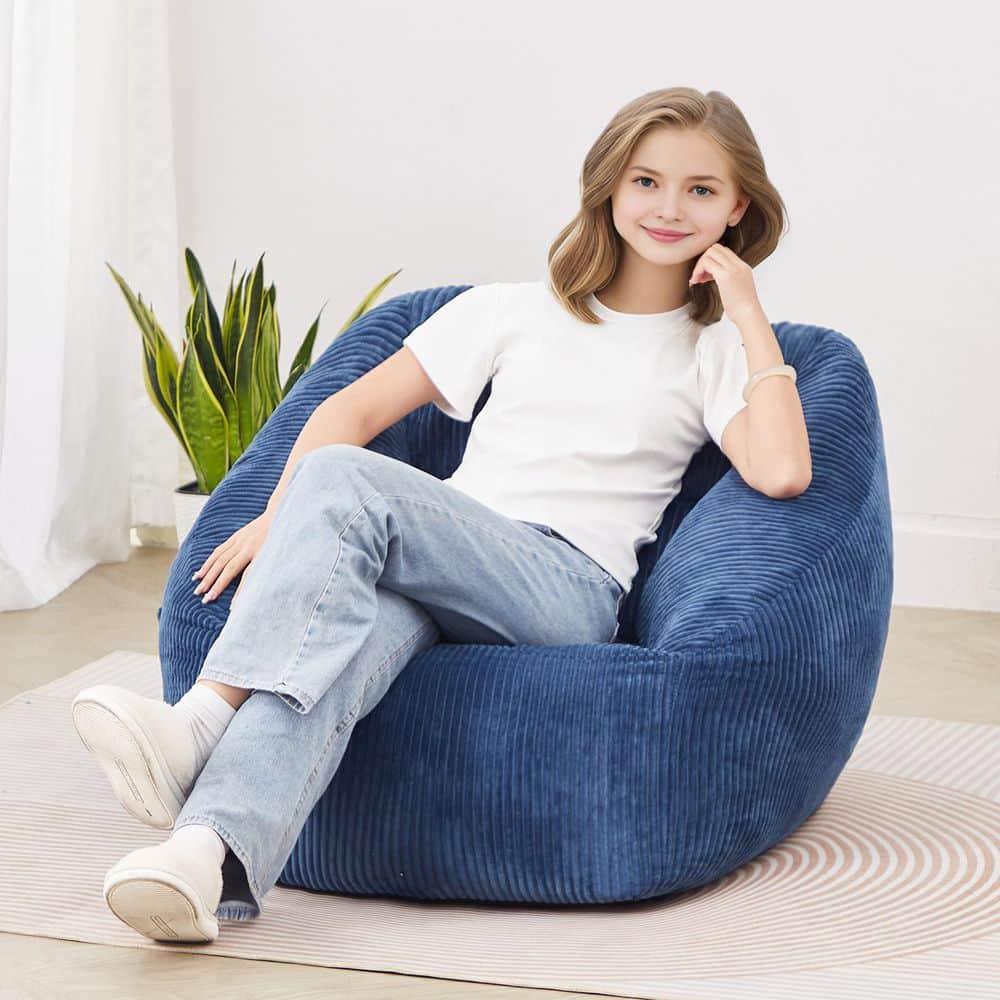 VEVOR 3-Foot Bean Bag Chair with Soft Armrests & Storage Pocket – Comfortable Seating for Home