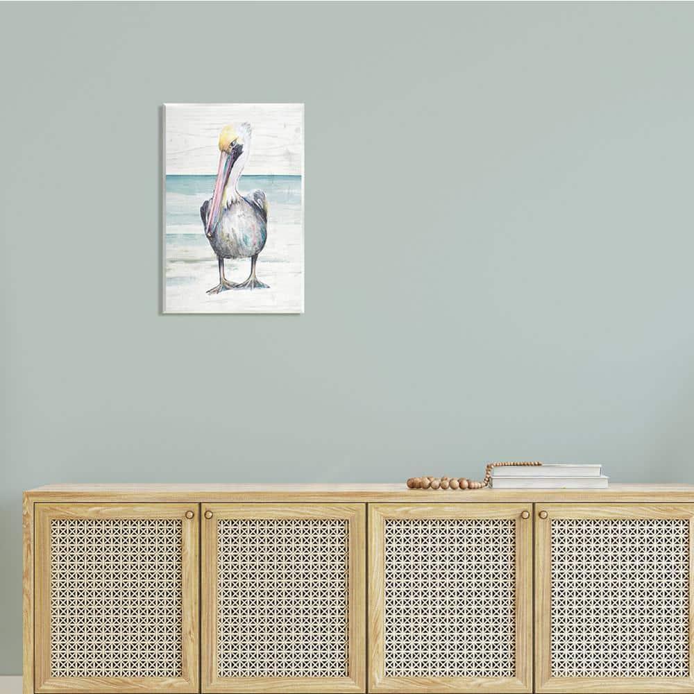 Stupell Industries " Pelican Bird Standing Beach Sand Grain Pattern " by Patricia Pinto