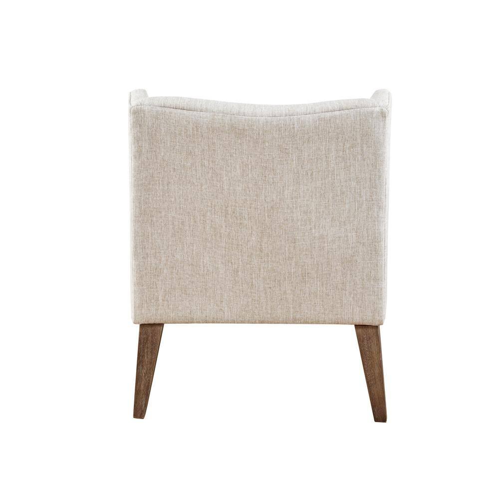Cream and Gray Medium Wood Traditional Accent Chair