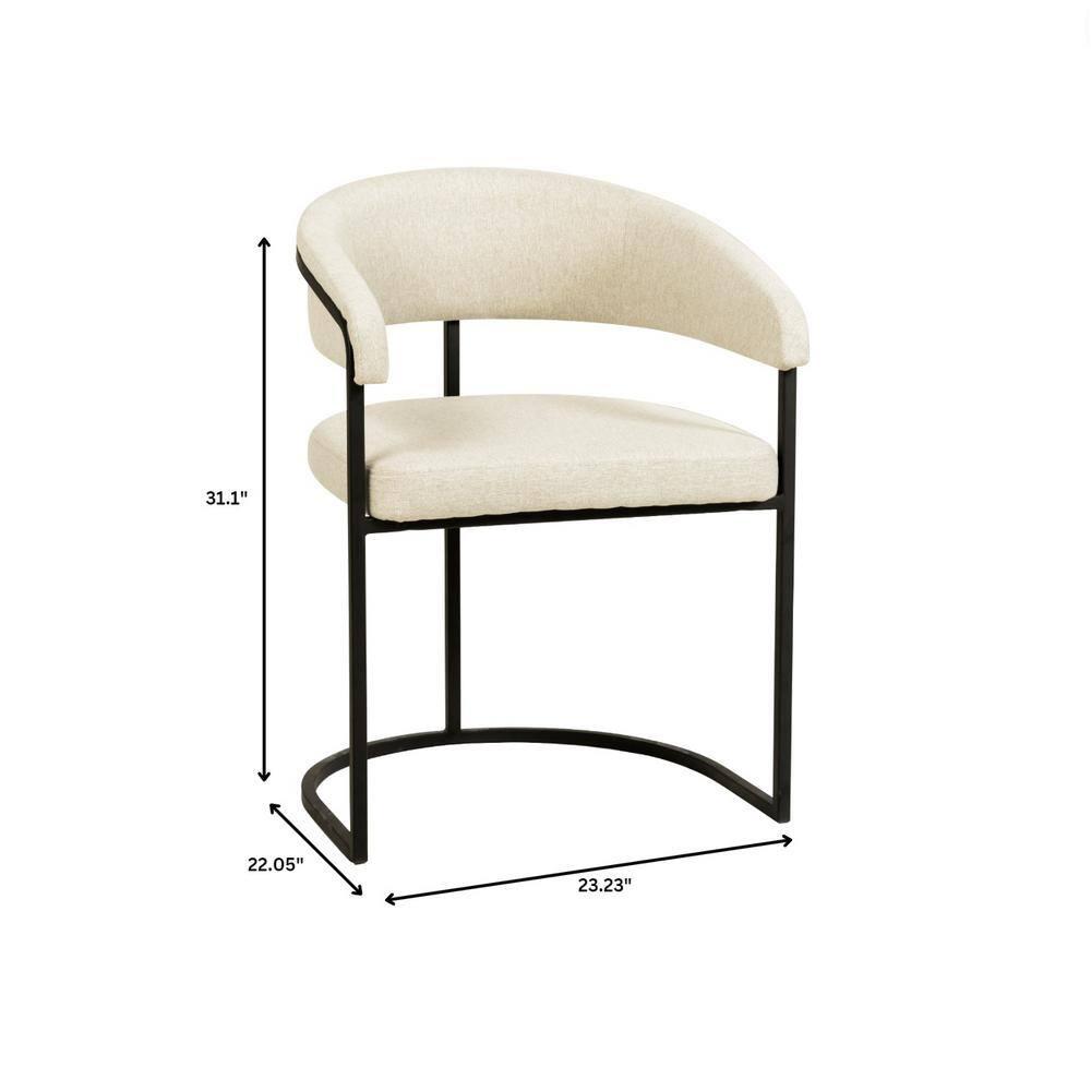LeisureMod Aero Modern Curve-Back Dining Arm Chair with Leather Upholstery and Metal Legs – Accent Seating for Dining Rooms, Kitchens, or Offices