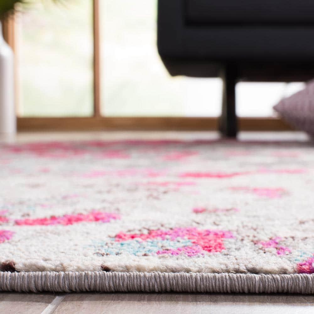 Madison MAD425 Power Loomed Indoor Area Rug - Grey/Red - 5'3"x7'6" - Safavieh