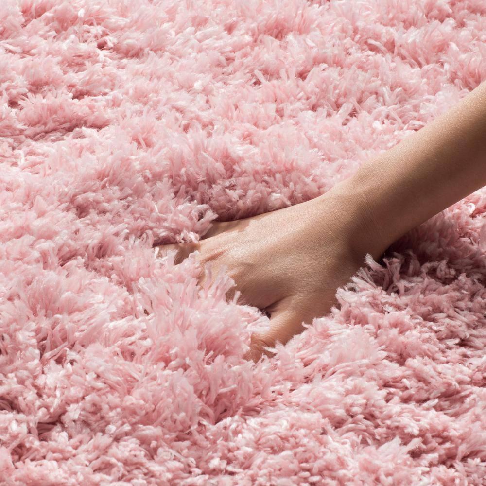 Polar Shag PSG800 Power Loomed Indoor Area Rug - 5'1"x7'6" - Light Pink - Safavieh