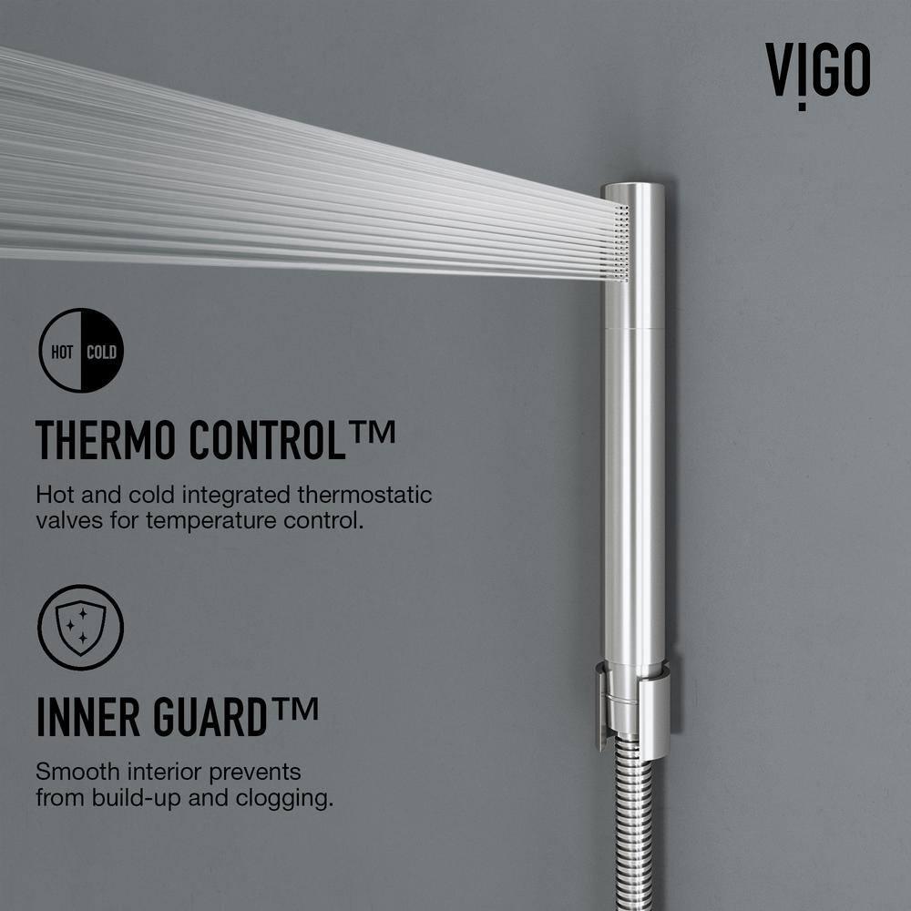 Sutton 58" H X 4" W EZDivert™ 4-Jet Shower System with Hand Shower Wand and Adjustable Shower Head