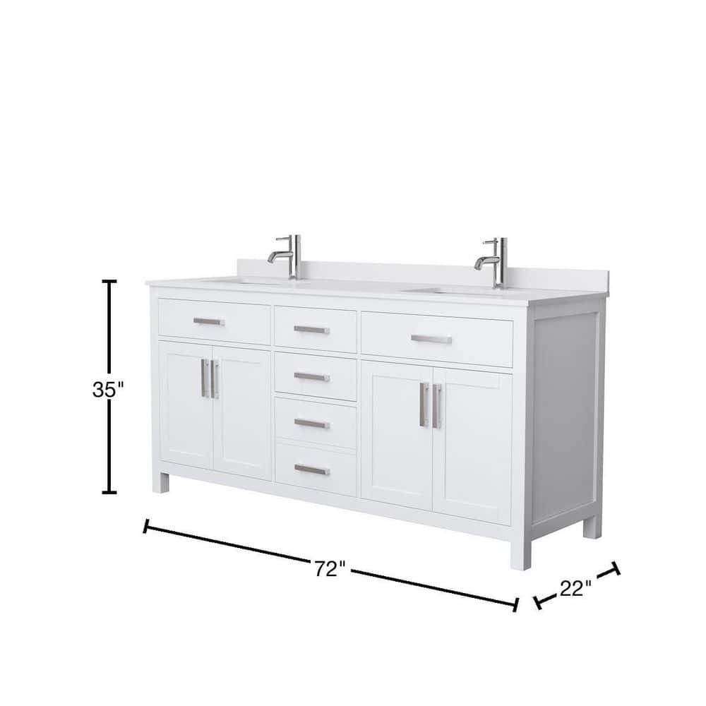 Beckett 72" Freestanding Double Bathroom Vanity with Cultured Marble Top