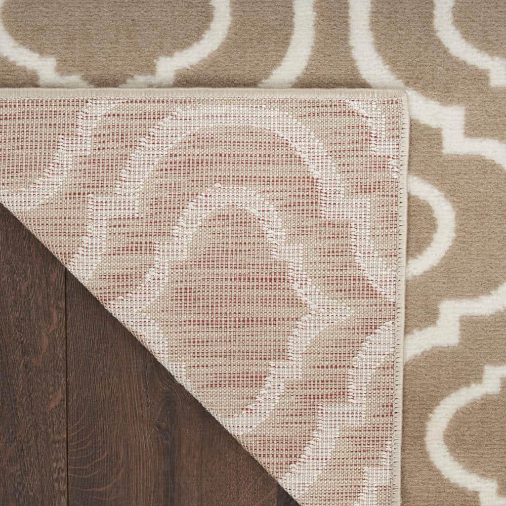 Nourison Jubilant Moroccan Trellis Indoor Area Rug Taupe 7'10"x9'10"