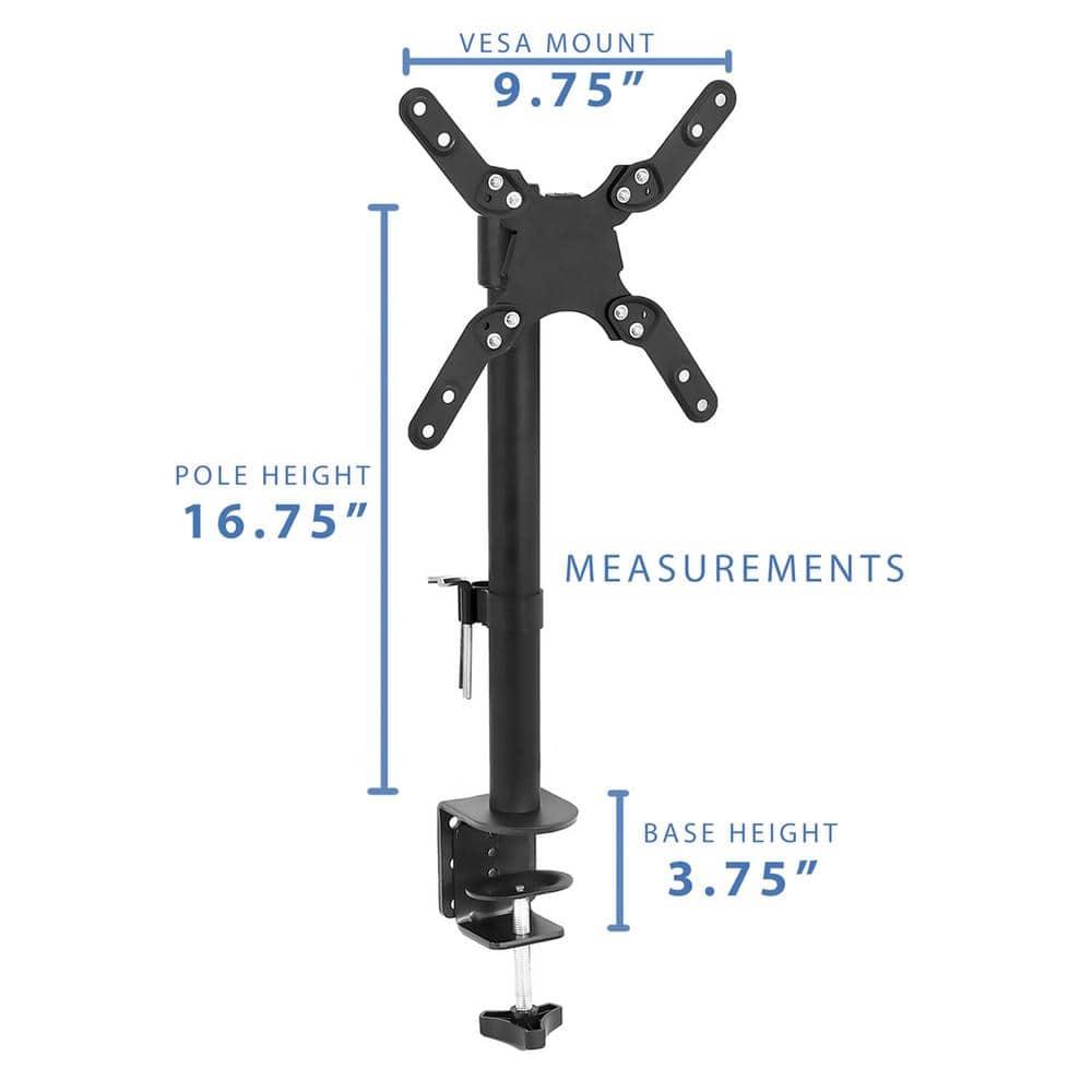 Mount-it Mount-It Monitor Mount & TV Desk Mount | Heavy-Duty Height & Tilt Adjustable Monitor Stand | Black