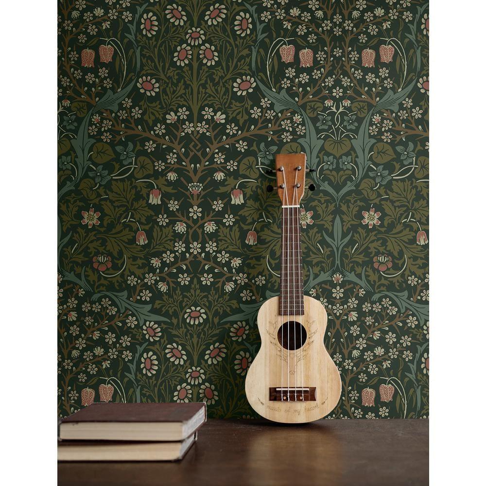 NextWall Greenery Victorian Garden Floral Peel and Stick Wallpaper