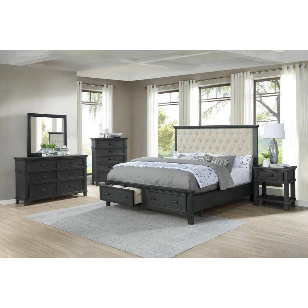 Sandy Platform Eastern King Bed in Cappuccino Wood