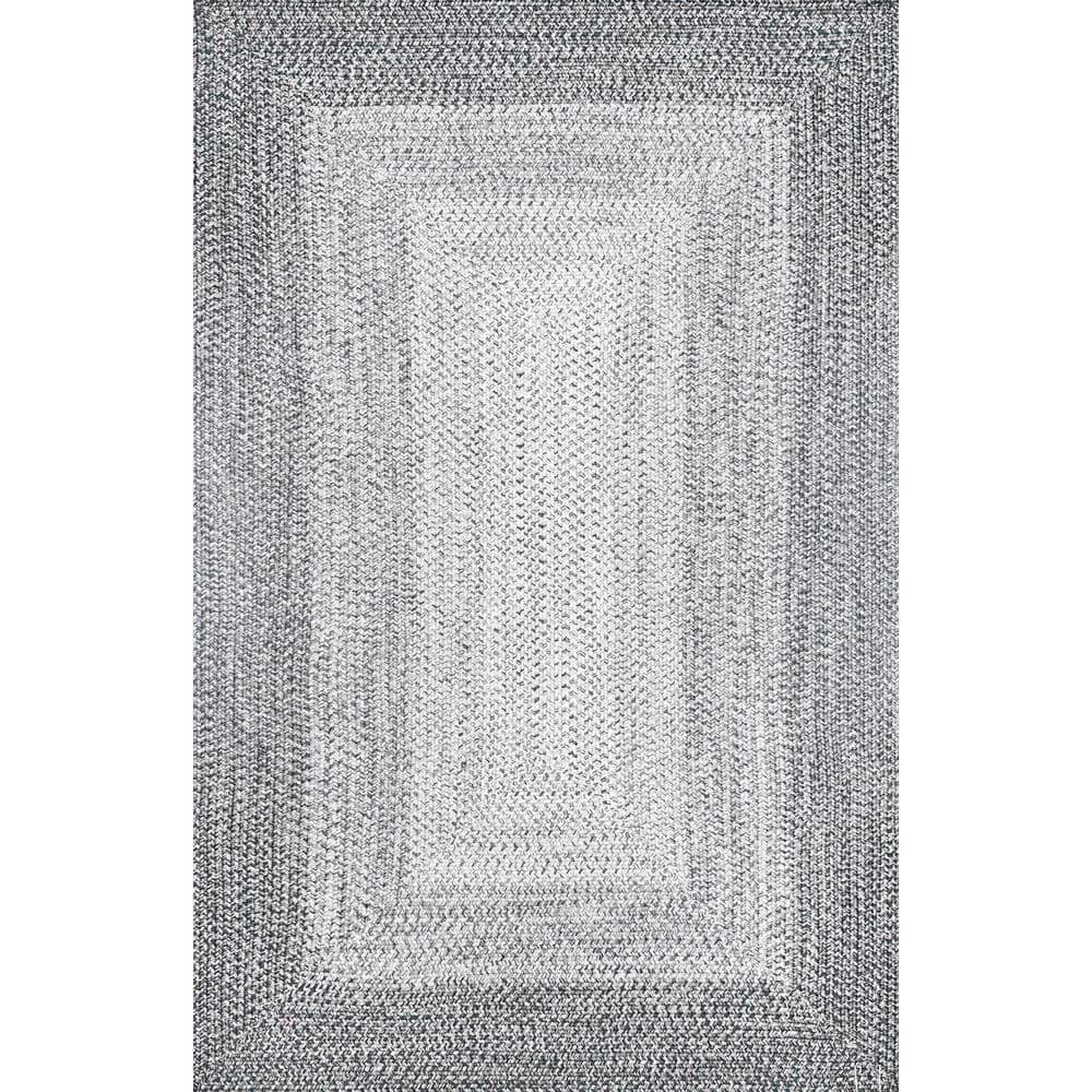 Nuloom Jayda Braided Gradience Indoor/Outdoor Outdoor - Light Gray 3' x 5'