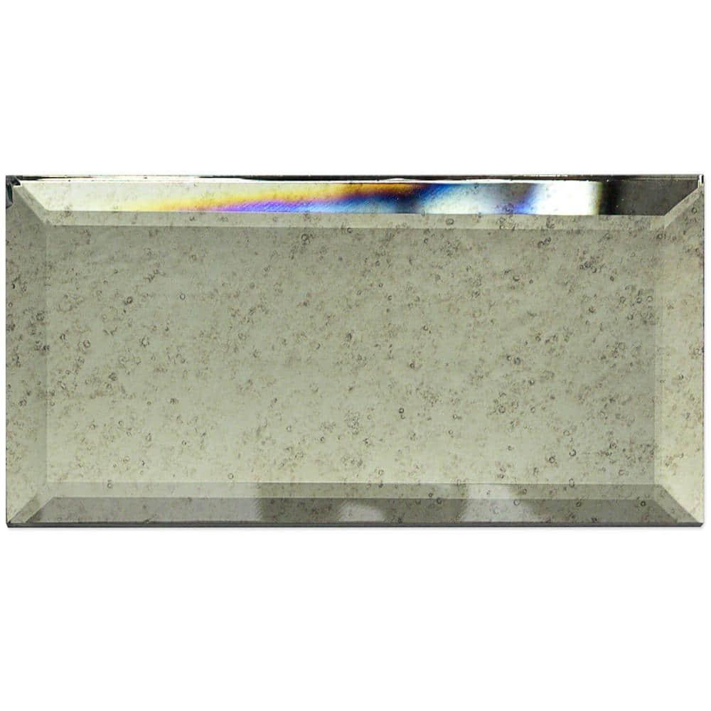 Vintage Mirror 3" x 6" Beveled Glass Brick Look Subway Wall Tile