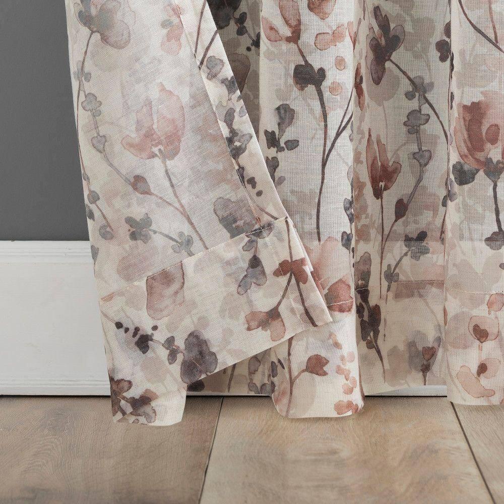 Scott Living Jessa Linen Blend Floral Semi-Sheer Rod Pocket Single Curtain Panel & Reviews | Wayfair