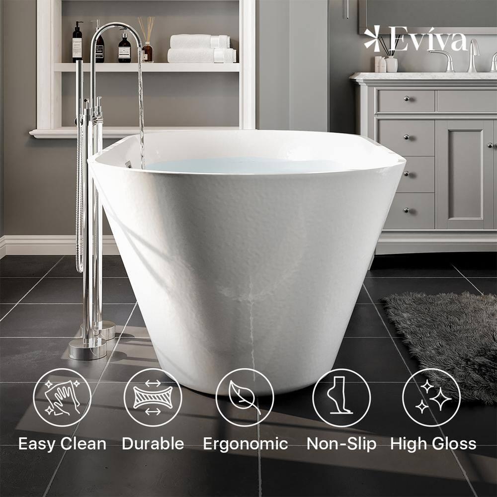 59'' x 32'' Freestanding Soaking Acrylic Bathtub