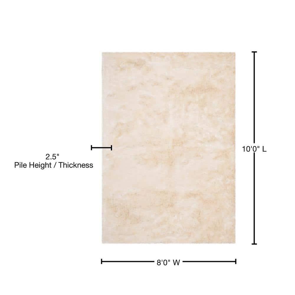 Paris Shag SG511 Hand Tufted Indoor Area Rug - Ivory - 8'x10' - Safavieh